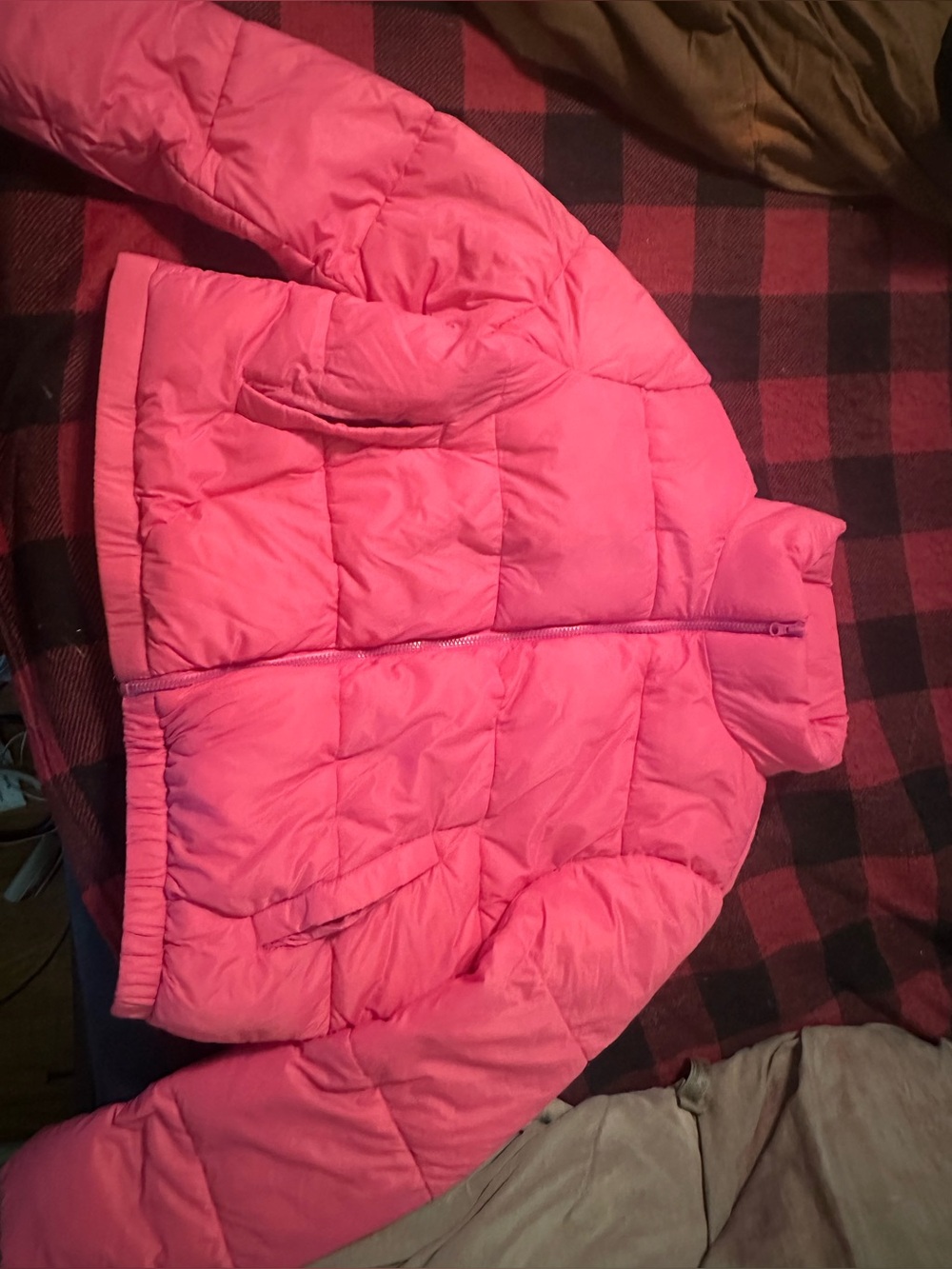 💗 Bright Pink Puffer Zip Jacket | Ambiance Outerwear | 2X | NWT